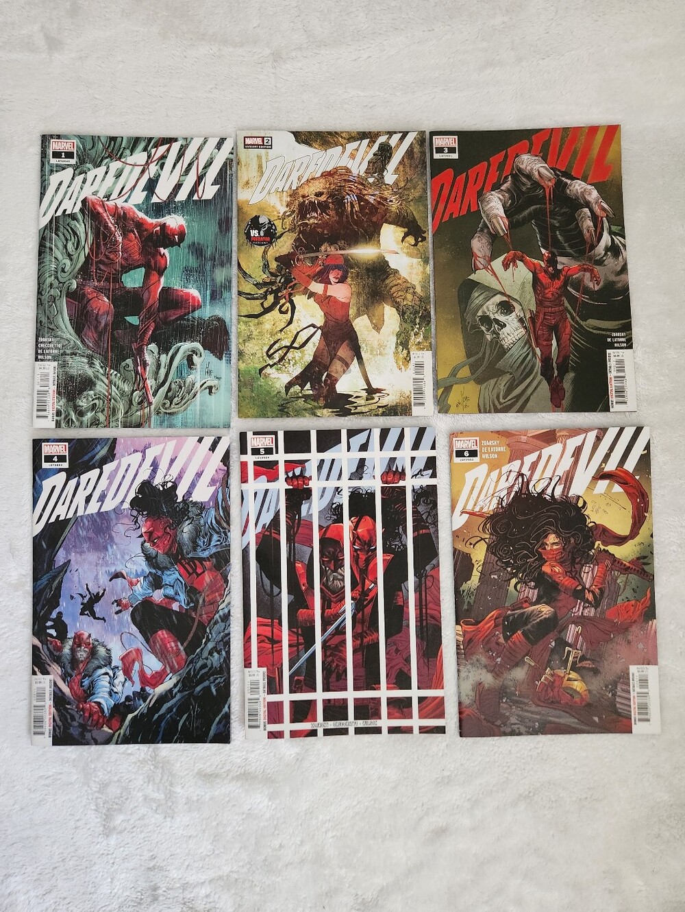 Daredevil #1-6 Marvel Comics Lot 2022 Zdarsky Elektra Predator Variant